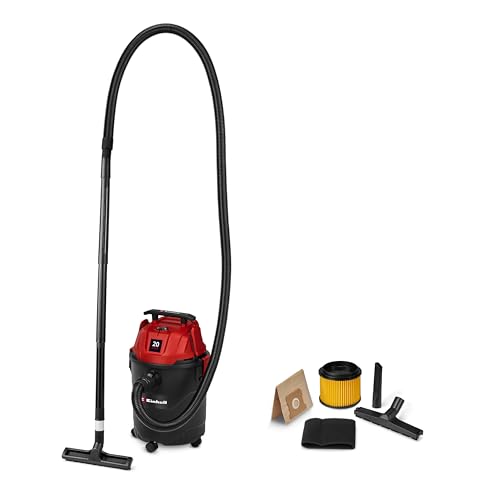 Einhell Nass-Trockensauger TC-VC 2045, 850 Watt, 180 mbar Saugleistung, 20 L Auffangbehälter, Blasanschluss, inkl. Düsen, Filter und Schmutzfangsack