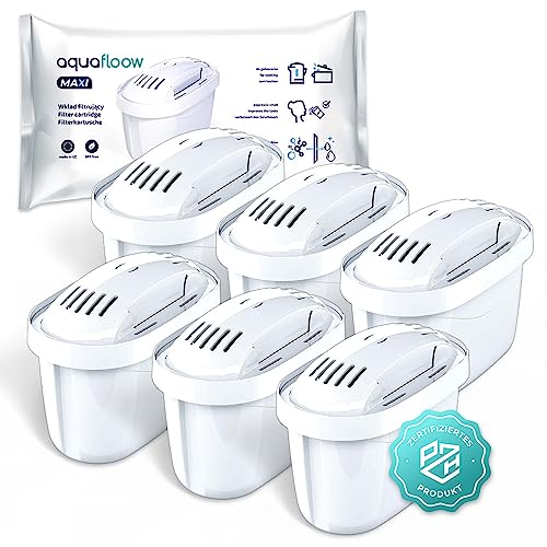 Aquafloow Wasserfilter kartuschen kompatibel mit BRITA Maxtra+, Style, Marella, Elemaris, XL, Fun - 6er Pack