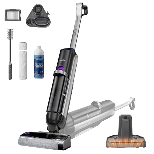 Eureka RapidWash NEW630, Kabelloser Nass Trockensauger mit 21600 Pa Saugkraft, 170° Neigung, 60°C Heißlufttrocknung, 38 Min. Akkulaufzeit, Selbstreinigung und Anti-Tangle für Hartböden, LED-Anzeige