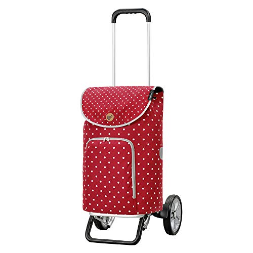 Andersen Shopper Alu Star höhenverstellbar mit Rad Ø 20cm und 41 Liter Tasche Ole rot