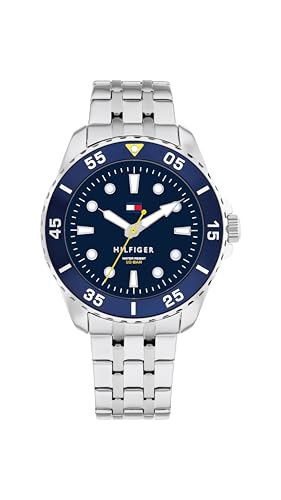 Tommy Hilfiger Quarzuhr KIDS 1720049, Edelstahlarmband, analog, wasserfest bis 10 bar, silberfarben-blau