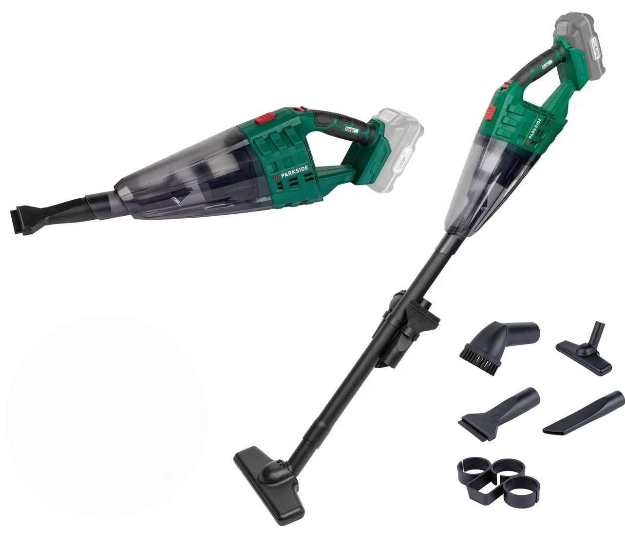 Parkside PHSSA 20-Li, Akku-Hand-und Stielstaubsauger mit Bodendüse, nass/trocken, beutellos, ohne Akku/Ladegerät