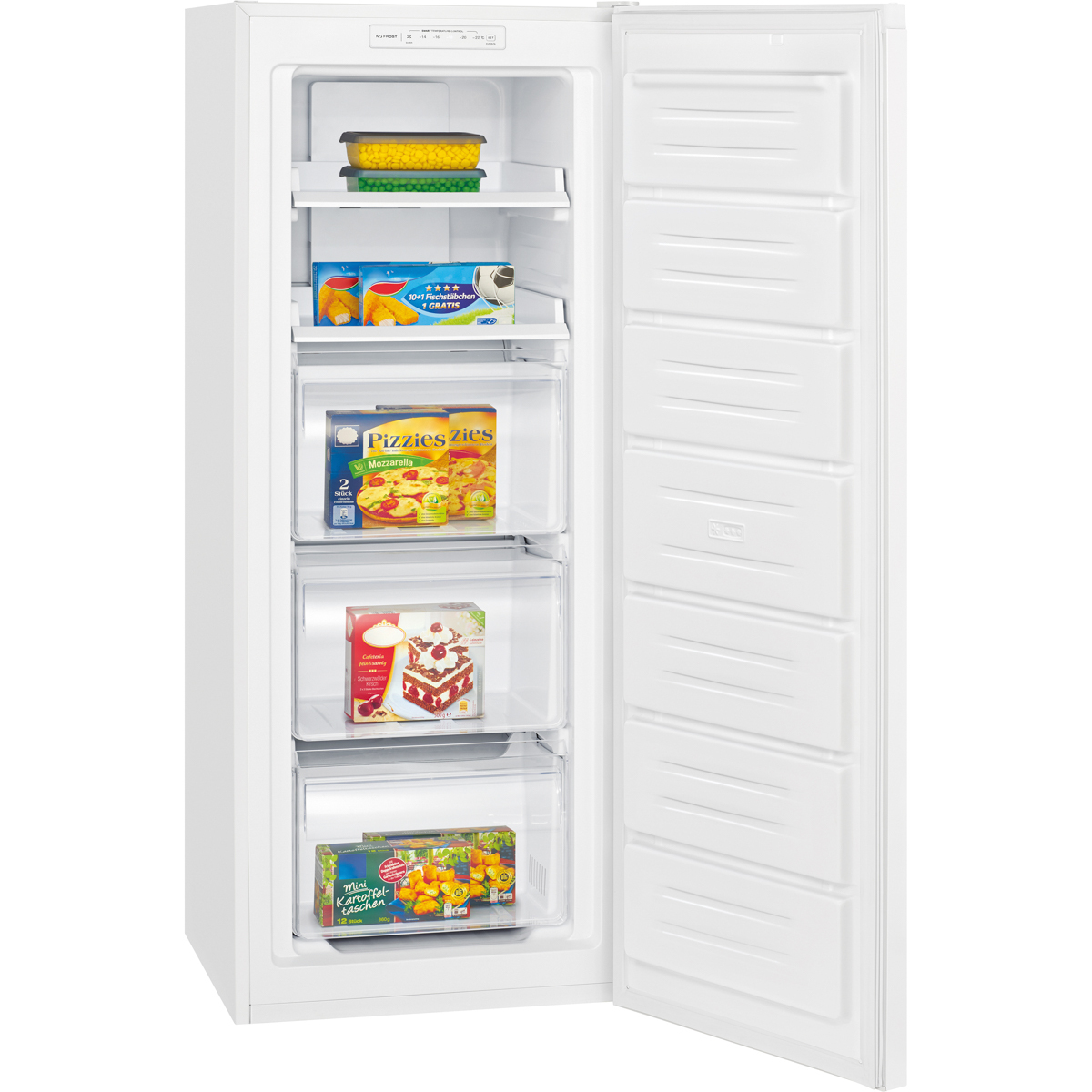 Bomann® freistehender Gefrierschrank GS 7362, Nofrost 161 L mit Total No Frost, Schnellgefrierfunktion und MultiAirflow-System, weiß
