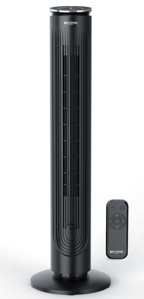 Brandson Turmventilator 40 Watt, mit Fernbedienung, Aromafach, 80° Oszillation, 3 Modi (Natural, Sleep, ECO), Timer, leise, 105 cm Standventilator