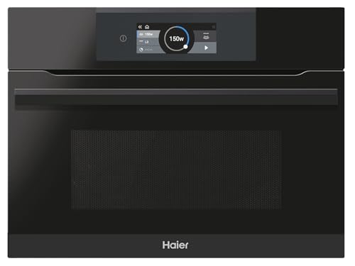 Haier HWO45NB6T0B2 Kompaktbackofen mit Mikrowelle, 5 Backofenfunktionen und 3 Mikrowellenfunktionen, Schwarz