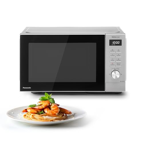 Panasonic NN-SD36QSEPG, Solo-Mikrowelle mit 1000 Watt, 29 l Volumen, Silber, Inverter-Technologie, automatische Auftaufunktion