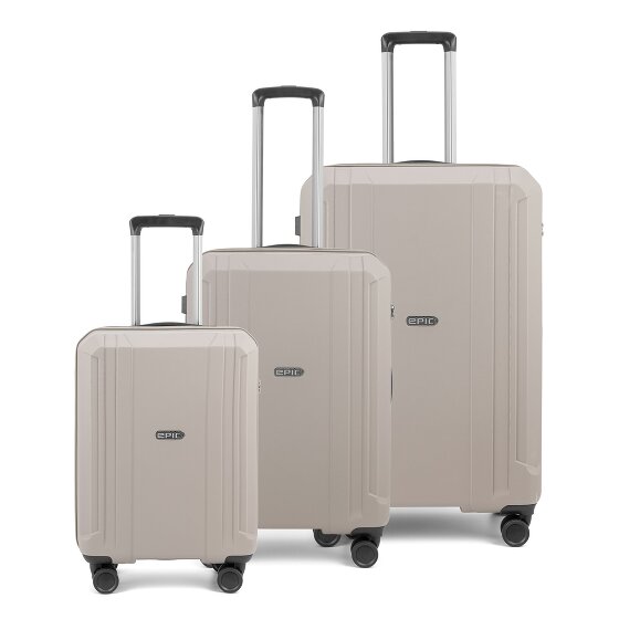 Epic Airwave NEO 4 Rollen Kofferset, 3-teilig, beige, 100% ABS, 52 cm x 31 cm x 75 cm