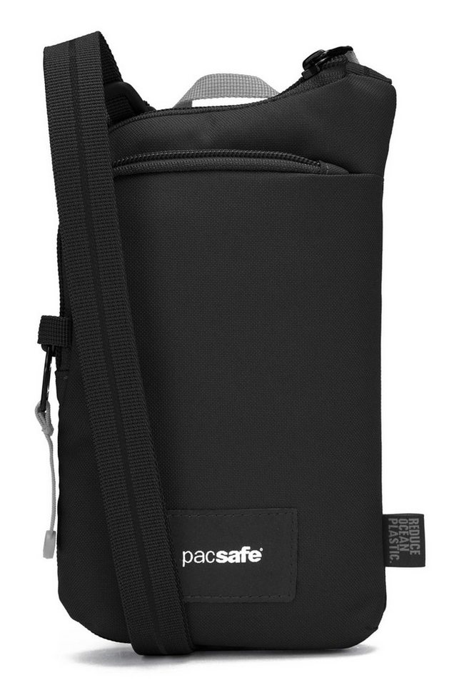"Pacsafe Umhängetasche Go Tech Crossbody Bag, schwarz, mit RFID Blocker-Schutz und stichfestem Reißverschluss"