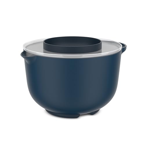Mepal - Rührschüssel mit Deckel Chef it - Anti-Rutsch Boden - Mikrowellen- und Spülmaschinengeeignet - Material beständig bis zu 110°C - 3000 ml - Navy
