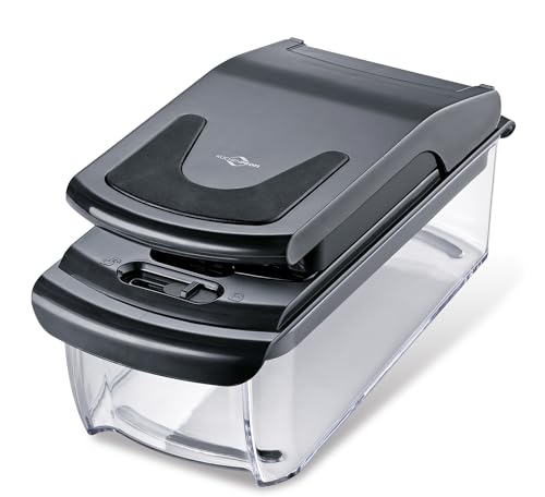 Küchenprofi Zwiebel-/Gemüsewürfler FIX PLUS | Kunststoff/Klingenstahl | Gemüseschneider | Würfelschneider Zwiebeln, Gurken, Karotten | Obst Multi Schneider | Stifte, Würfel, Scheiben | Robust & Vielseitig | Inkl. Reinigungs-Tool