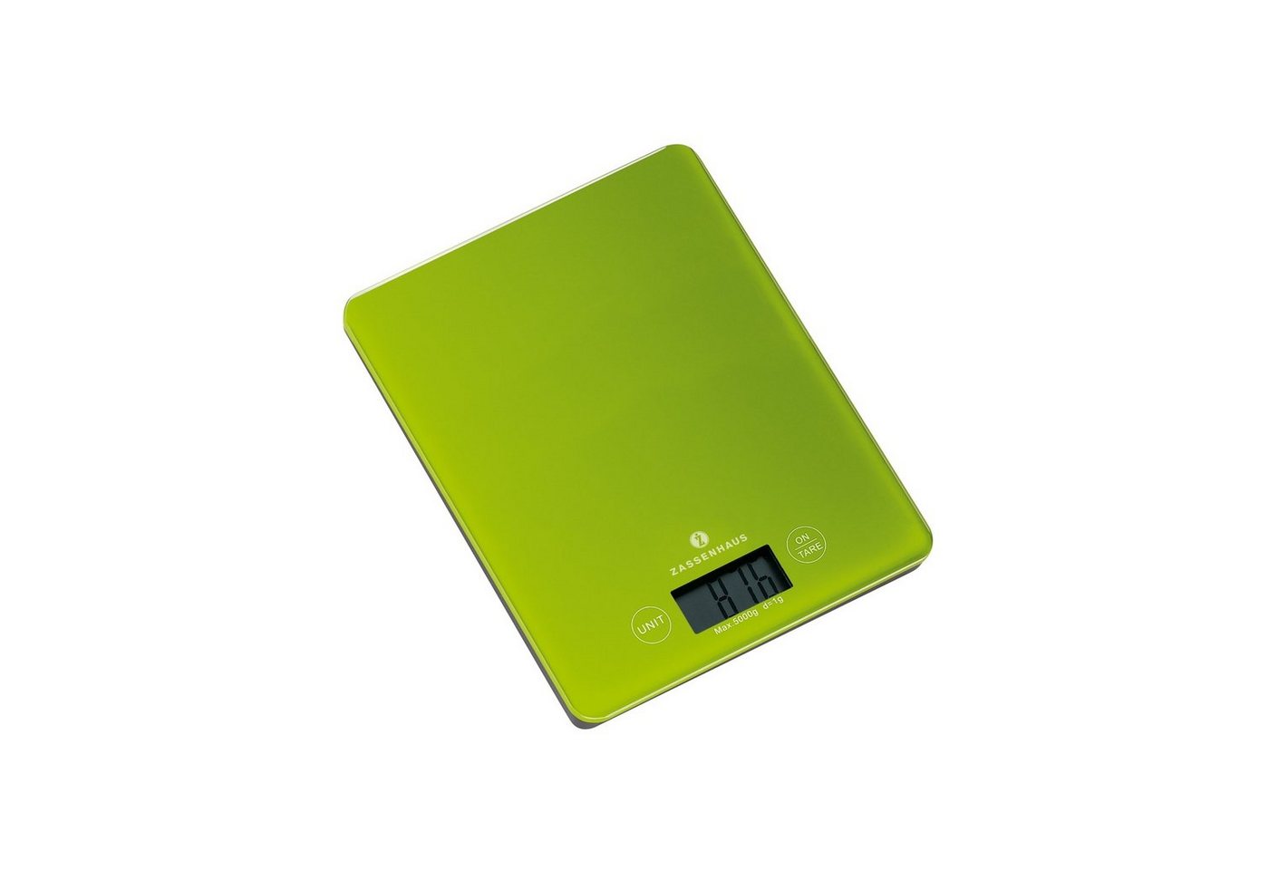 ZASSENHAUS Küchenwaage Digital-Waage Balance, LED Display, Zuwiegefunktion, bruchsichere Glasoberfläche