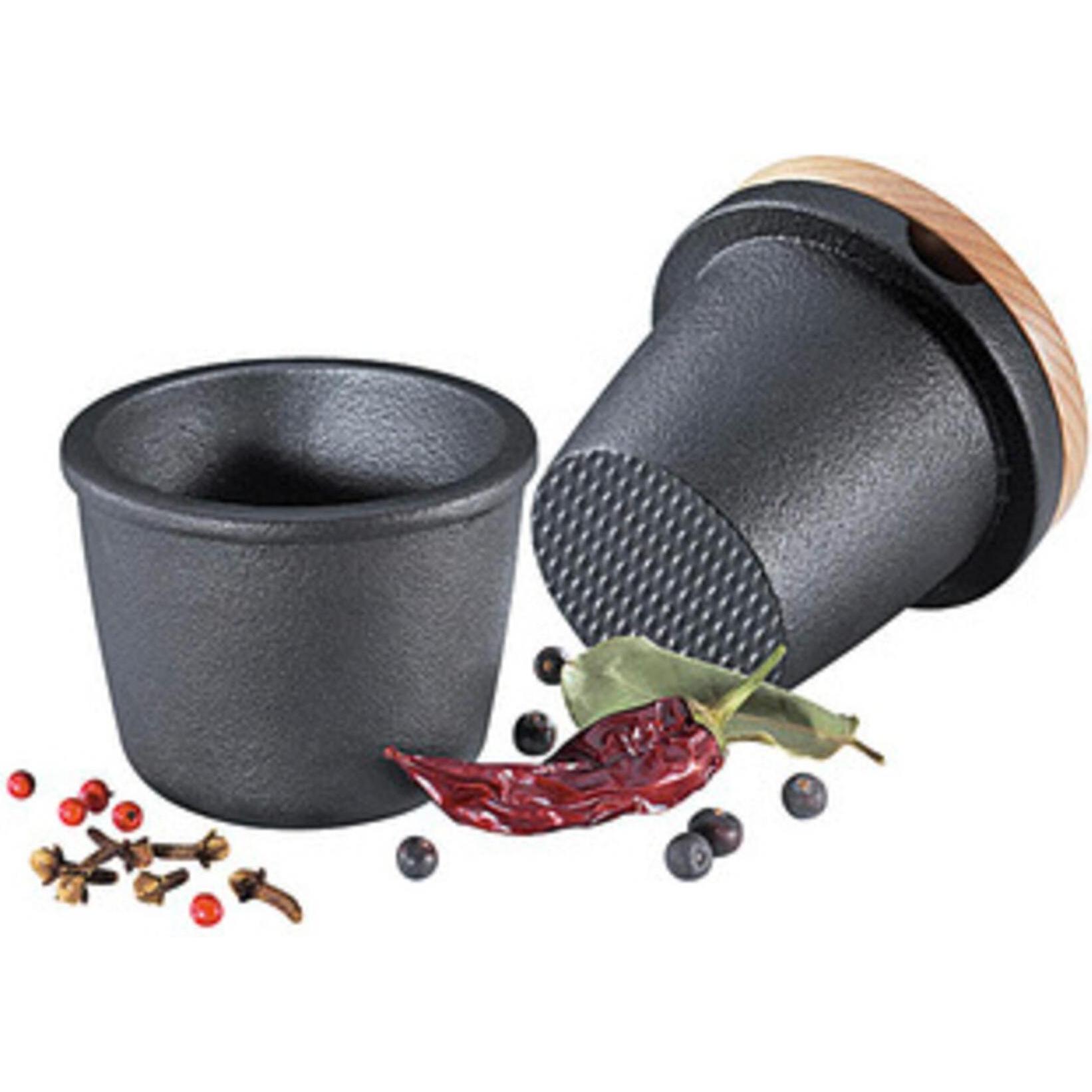 Zassenhaus Gewürzreibe mit Vorratsfach, Pfeffermühle und Salzmühle, Schwarz, integrierte Riffelung für effizientes Mahlen und Aufbewahrung