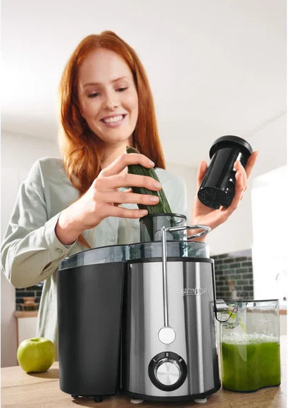 Severin Entsafter ES 9295, kompakter Profientsafter mit 400 W Leistung, 2 Geschwindigkeitsstufen, Edelstahl und Kunststoff