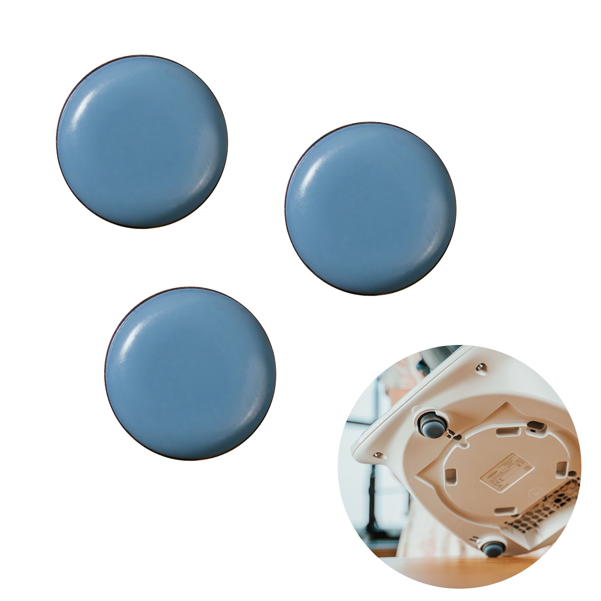 Mixcover Küchenmaschinen Zubehör-Set mixcover 3 unsichtbare Slider Gleiter für Thermomix TM6 TM5, passgenau und nahezu unsichtbar