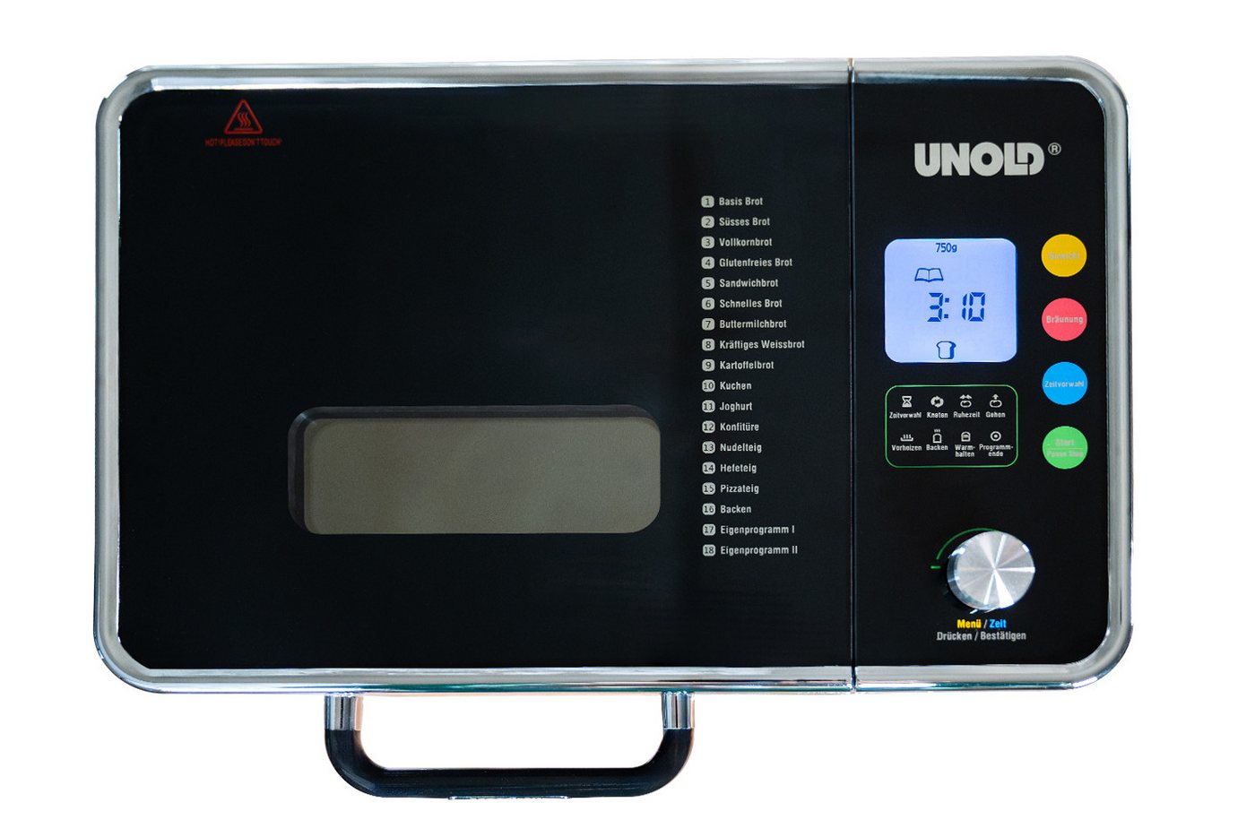 Unold Brotbackautomat BackProfi 68476, 600 W, 18 Programme, integrierter Nussspender, inkl. Rezeptheft