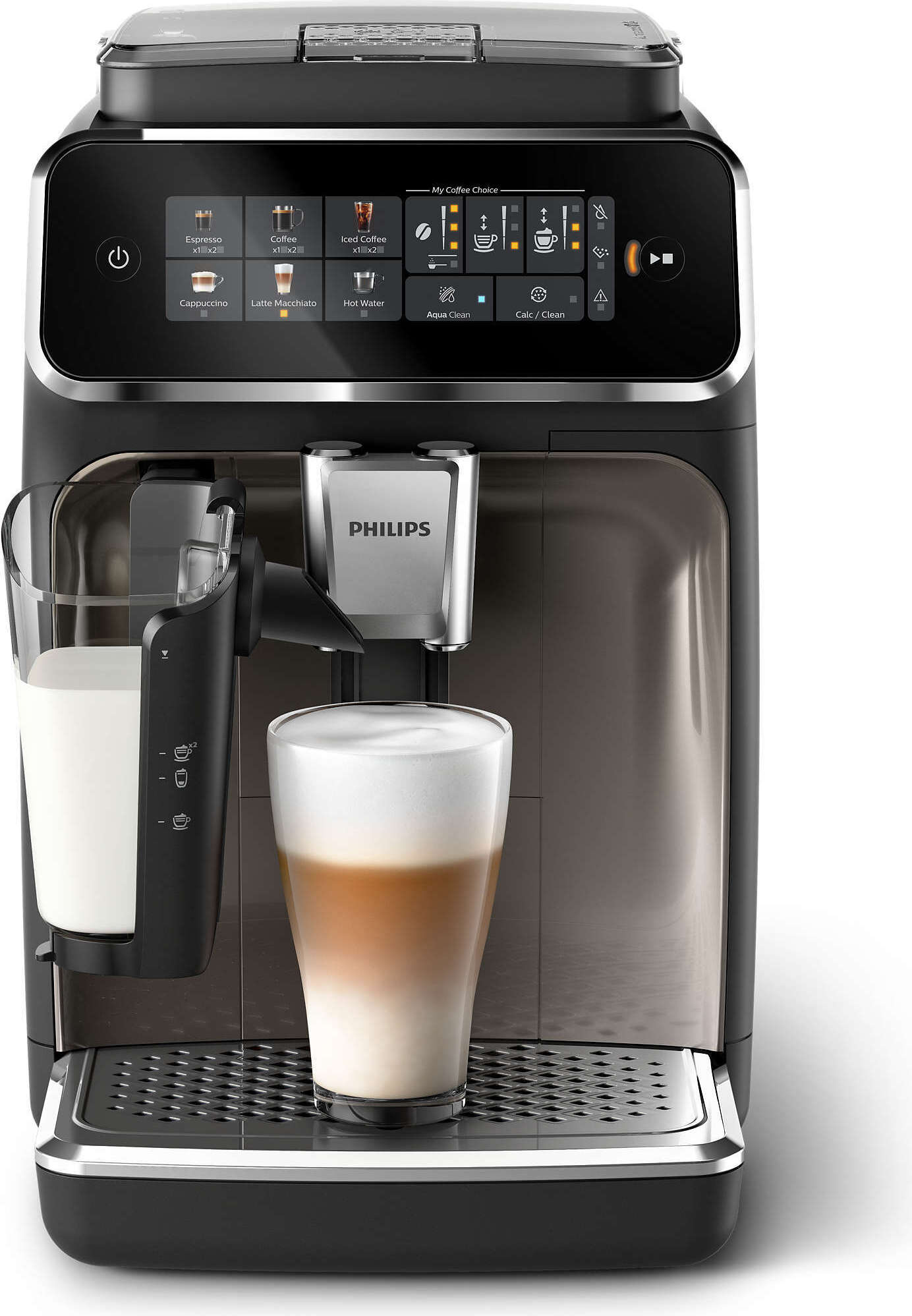 Philips Kaffeevollautomat Serie 3300, LatteGo-Milchsystem, Touch-Display, schwarz