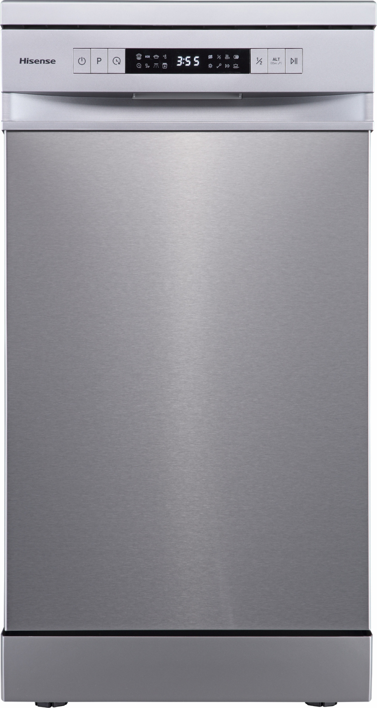 Hisense HS522E10X, freistehender 45 cm Geschirrspüler in Edelstahl, 9 Maßgedecke, 7 Programme, AquaStop, EEK E