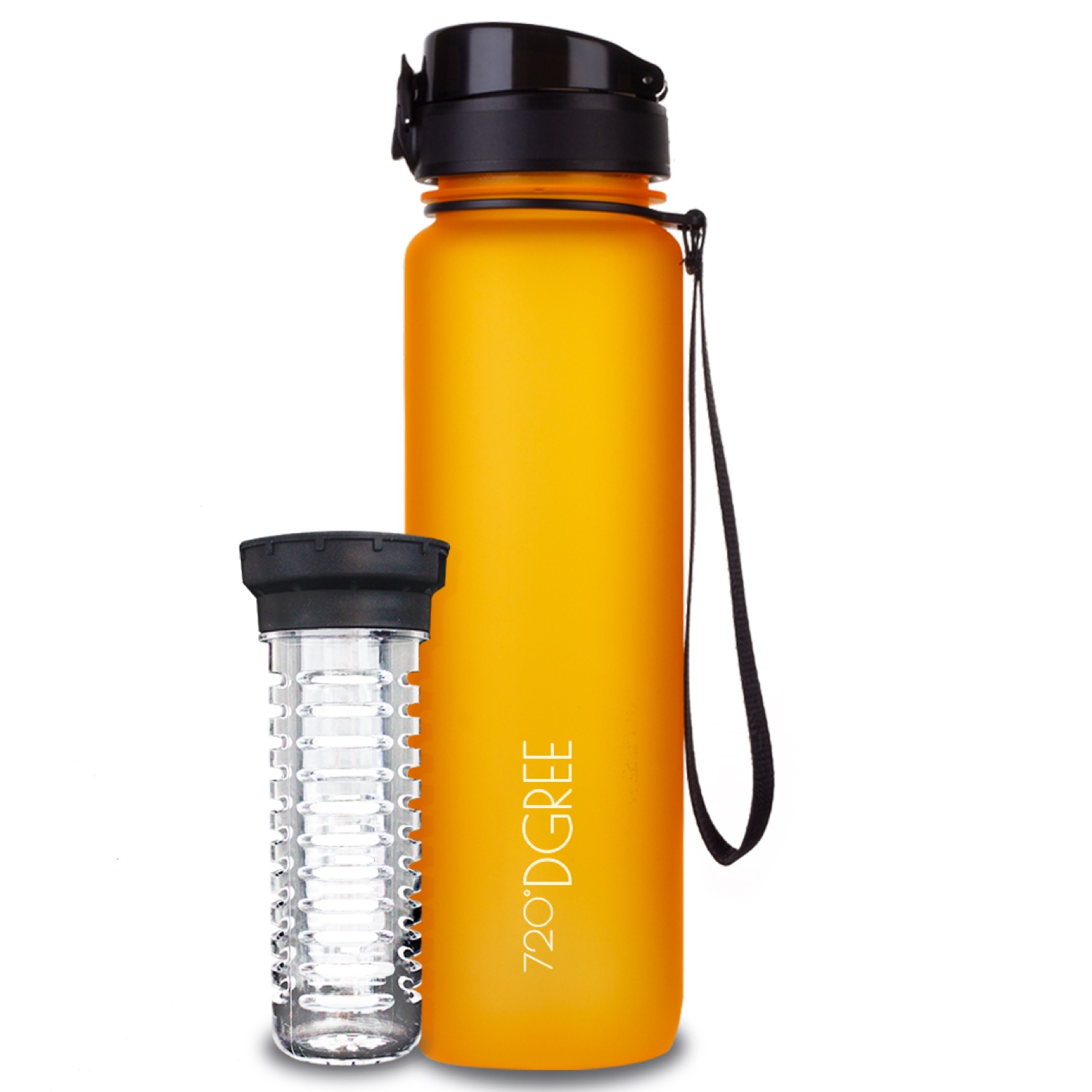 Trinkflasche Wasserflasche Fruchteinsatz 1L - BPA-Frei uberBottle 720 DGREE honey yellow