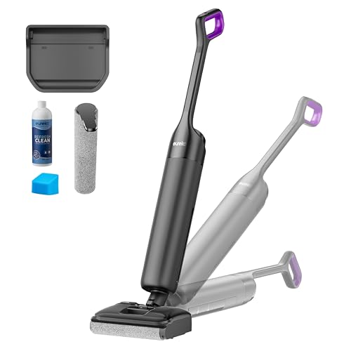 Eureka FloorShine 460, Kabelloser Nass Trockensauger mit Wischfunktion, 180° Flachdesign, 17000 Pa, 30 min Laufzeit für harte Böden