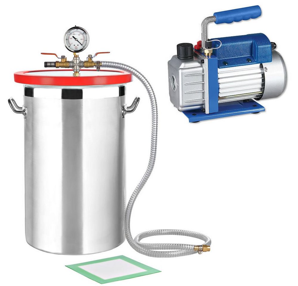 Mucola Vakuumierer SET, Vakuumkammer 27,7L mit 70 l/min Vakuumpumpe, Edelstahl, 200W, abgedichtet, für professionelle Anwendungen