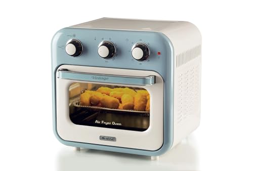 Ariete 4632 Vintage Heißluftfritteuse und Backofen, 1400 W, 2in1, 16 l Fassungsvermögen, inklusive Zubehör, 60-Minuten-Timer, Doppelglas, Celeste