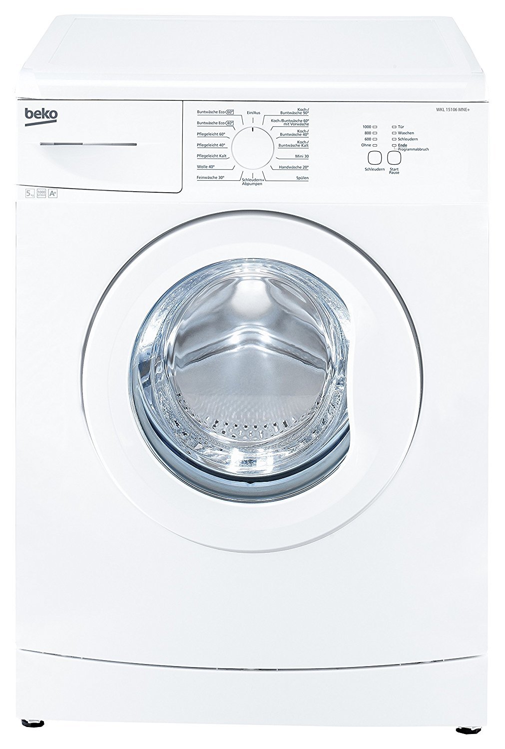 Beko WKL 15106 MNE+, Frontlader-Mini-Waschmaschine, A+, Fassungsvermögen 5 kg, Standgerät, Breite 60 cm, Unwuchtkontrolle, Mini 30-Programm