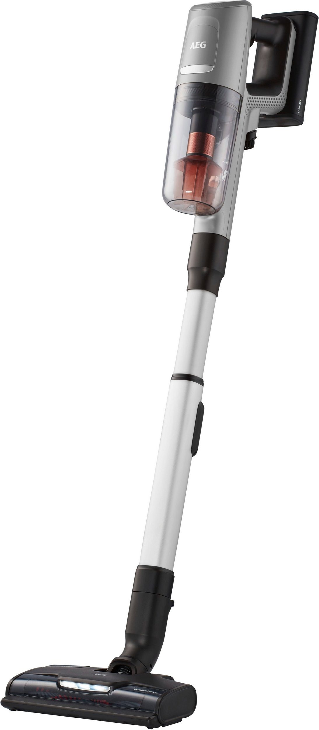 AEG AP81AB25UG Handstaubsauger, 35 min Akkubetrieb, Akkuwechsel-Option, Bürstenreinigunsgfunktion, freistehend, Urban Grey