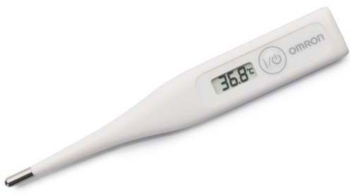 Omron Eco Temp Basic MC-246, digitales Fieberthermometer mit abgerundeter Spitze, zum Messen von erhöhter Körpertemperatur 