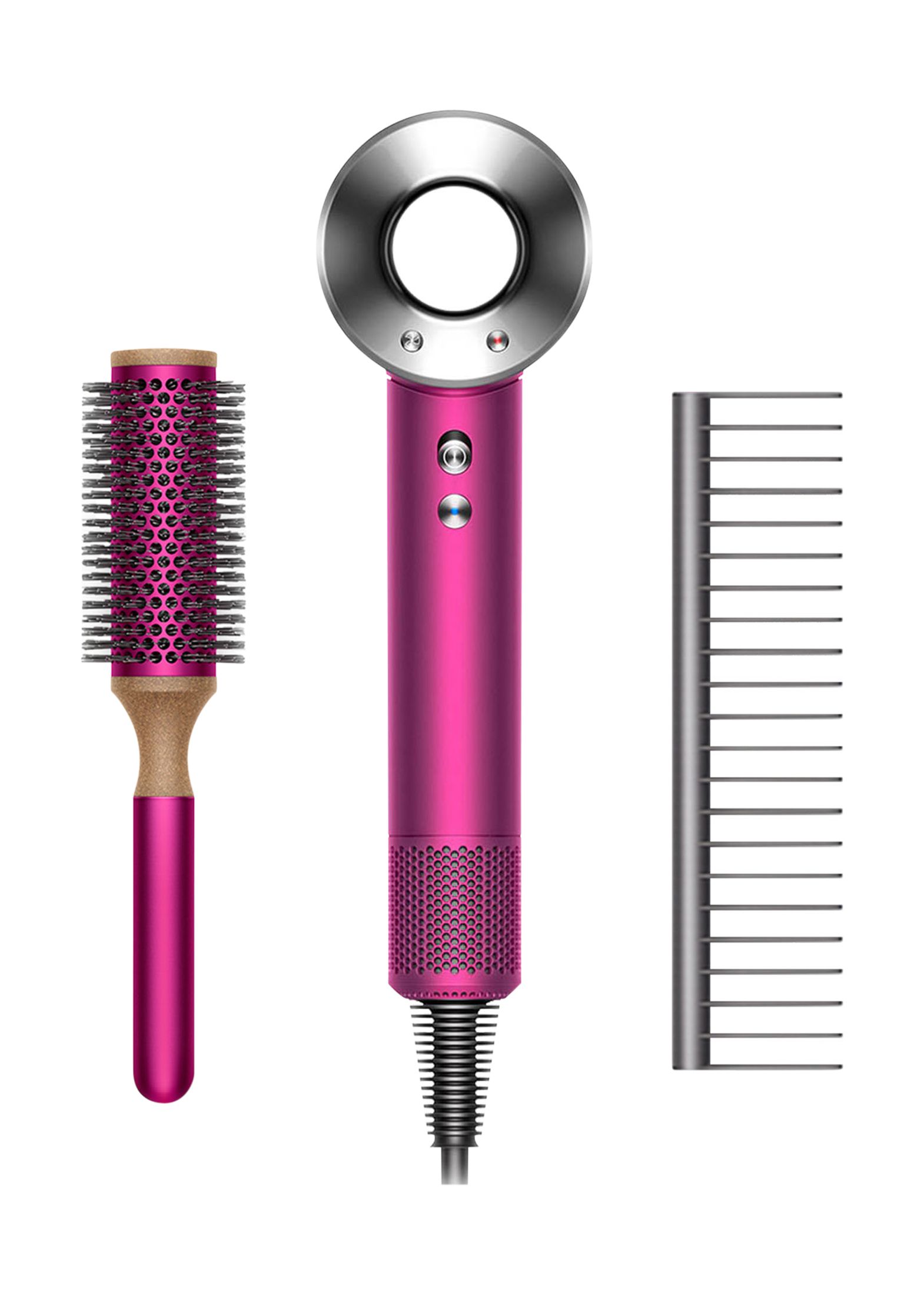 Dyson Supersonic Haartrockner, Ionen-Technologie, 1600 Watt, limitierte Edition, inkl. Brush-Kit, zwei Stylingdüsen & Diffusor, fuchsia, anthrazit