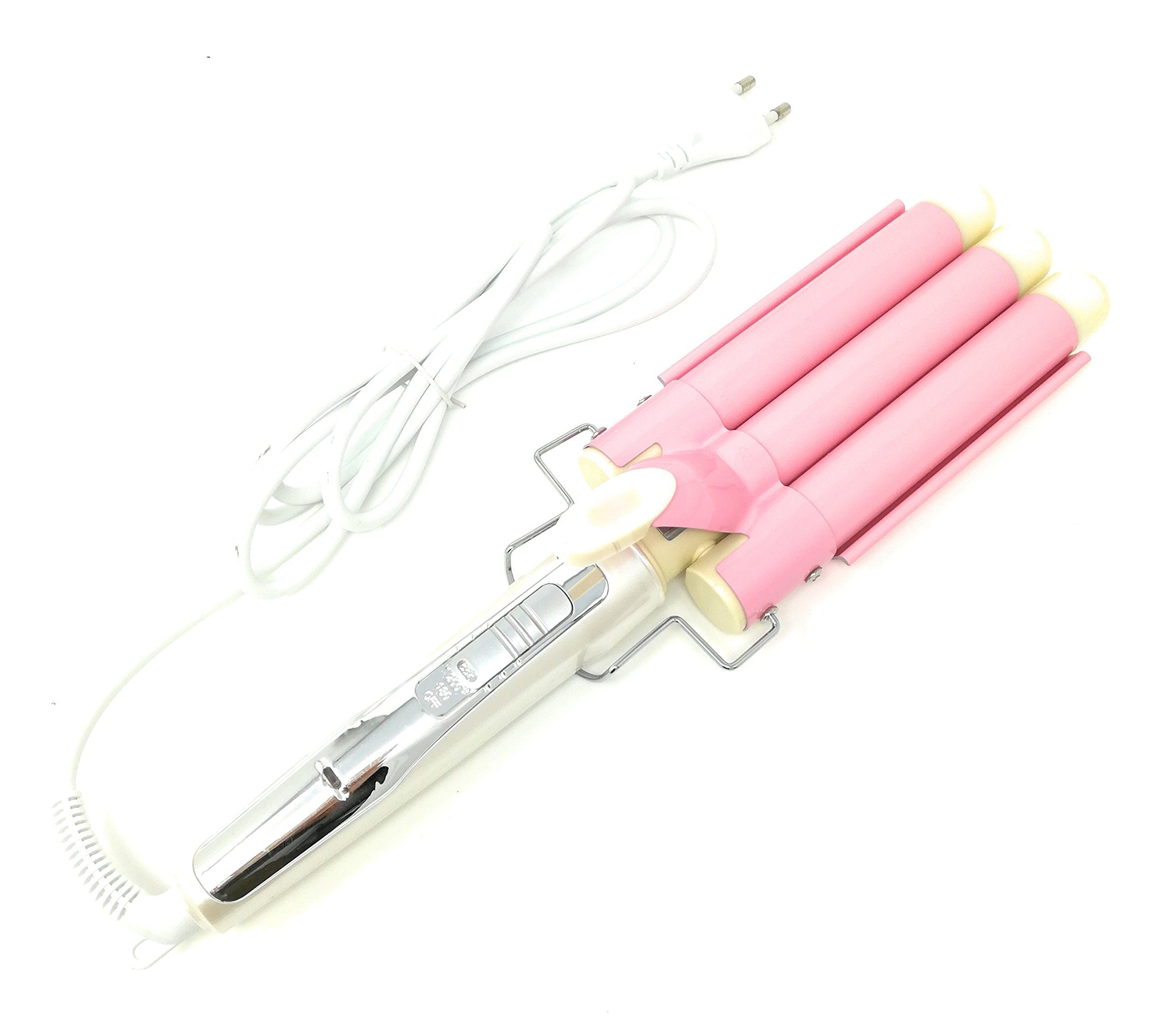 Saldi Glätteisen, Wellenschliff, professionell, weiß, 3 Zweige 636 g für voluminöse & glamouröse Locken