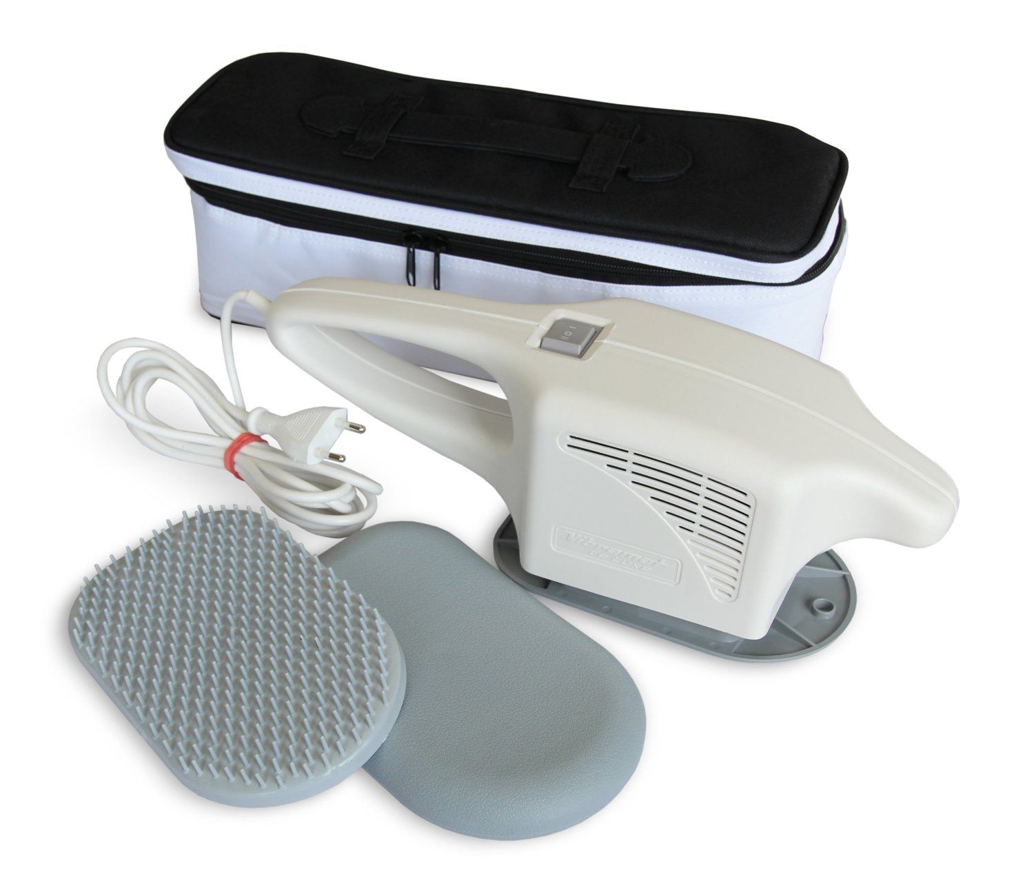 Maspo Vibramat 917275 Großflächen-Massagegerät 3 Massageaufsätze Vibrationsmassage 2 Stufen inkl. Transporttasche