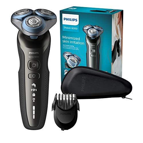 Philips S6640-44 Elektrischer Nass- und Trockenrasierer Series 6000 mit MultiPrecision-Schersystem, SmartClick-Bartstyler
