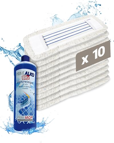 Prieser Wischmopp 50cm Profi Baumwolle/Mikrofaser Mix, hochgradig langlebig und waschbar bis 70°C, universelle Passform für Klapphalter