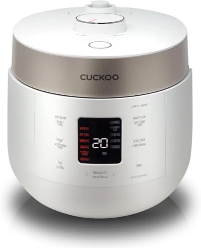 Cuckoo Reiskocher 1.08l CRP-ST0609F Twin Pressure, vielseitiges Küchengerät mit offener Deckel-Kochfunktion
