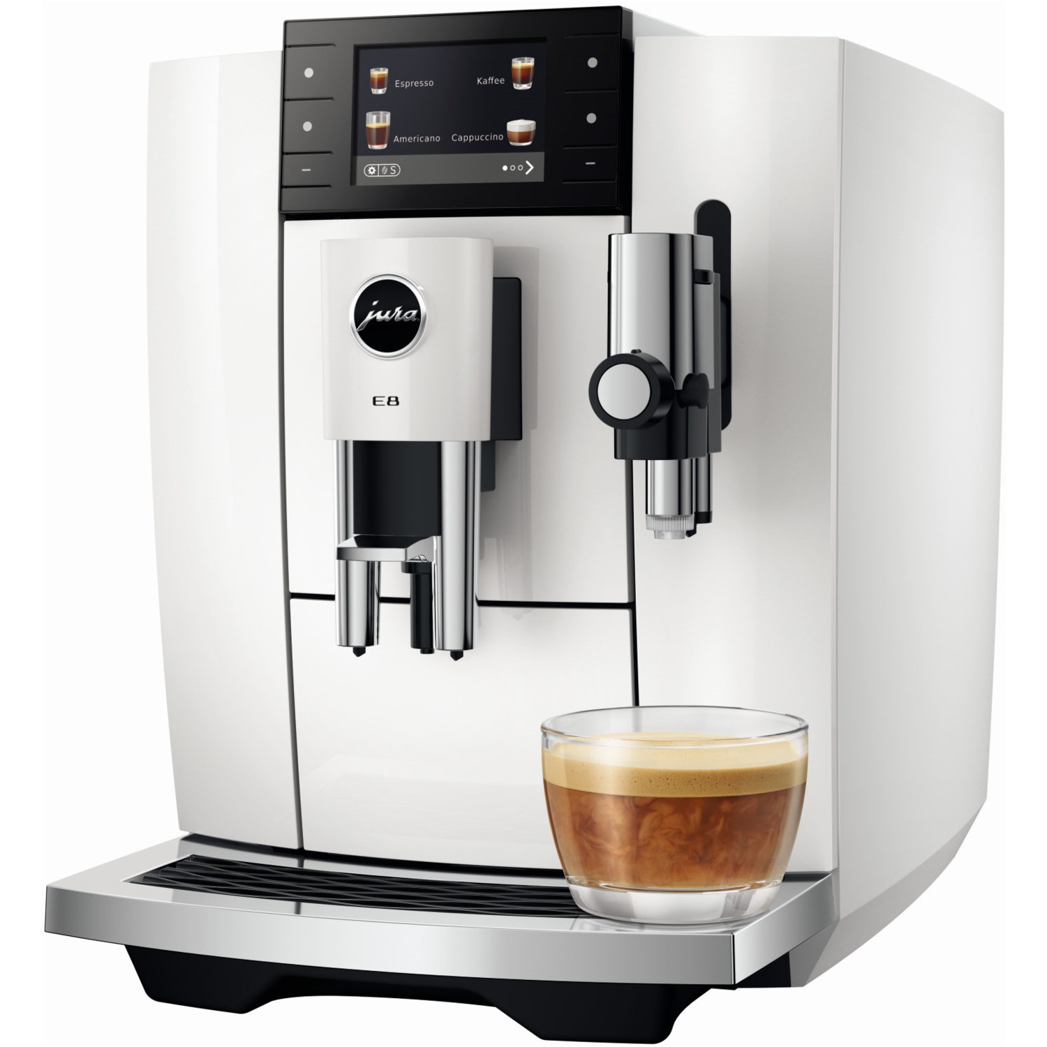 JURA E8 (ED) Piano White, Kaffeevollautomat mit 3 Genusswelten, Coffee Timer und Quality Assistant