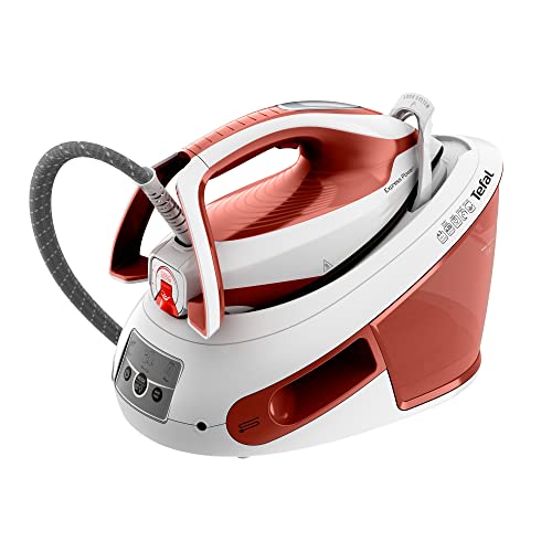 Tefal SV8110 Express Power Dampfbügelstation | 420 g/Min. Dampfstoß | 120 g/Min. kontinuierliche Dampfabgabe | Smart Temp-Technologie | Kalk-Kollektor | XL-Wassertank | Terrakotta/Weiß