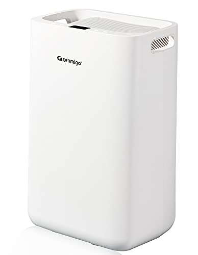 Greenmigo Alpha Serie Luftentfeuchter 13L/Tag(ALPHA-Q13), Entfernen von feuchten und Schimmelpilzsporen, 2.3L Wassertank, leiser Betrieb, weiß