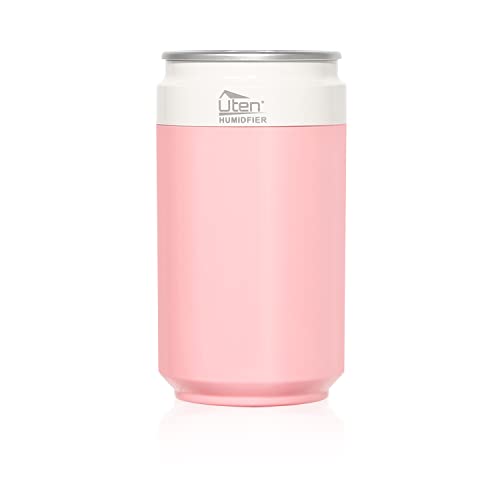 Luftbefeuchter Schlafzimmer, Uten Mini Humidifier Cool Mist, Aroma Diffuser USB und Akku mit automatische Abschaltung, 2 Nebelmodus, Nachtlicht für Auto,Büro Pflanze