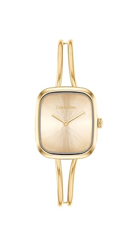 Calvin Klein CK Adore, Damen Zwei-Zeiger-Quarzwerk-Uhr mit goldfarbenem Edelstahlarmband, 3 BAR wasserdicht