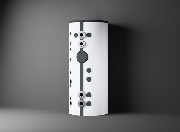 Stiebel Eltron Pufferspeicher SBP 1000 L E, Systemtrennspeicher für Wärmepumpen mit optionaler Flanschbestückung und 6 Einschraubstutzen