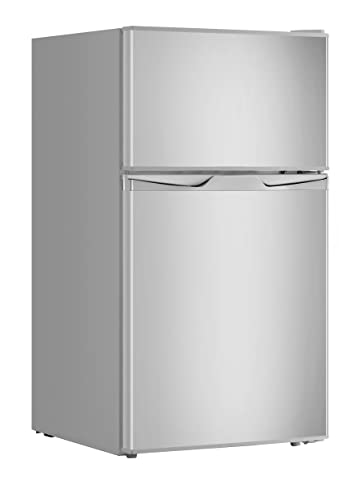 PKM Kühlschrank mit Gefrierfach GK88 EIX 59 l Kühlteil 25 l Gefrierteil, Inox Design