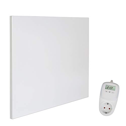 Viesta H400 Infrarotheizung Carbon Crystal (neueste Technologie), ultraflache Wandheizung, weiß, 400 Watt - VIESTA TH10 Thermostat