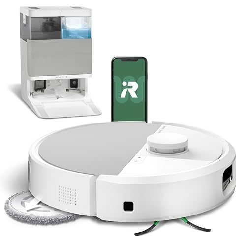 iRobot Roomba Plus 505 Combo Robot + AutoWash Dock Saugroboter mit Wischfunktion - Clearview Pro LiDAR - 7000Pa - DualClean Wischpads mit PerfectEdge - SmartScrub - Weiß