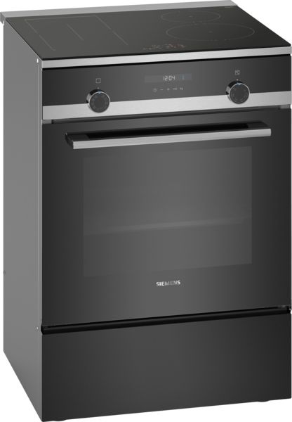 Siemens HL9S5A341 iQ500 Induktionsherd, Standgerät, Energieeffizienzklasse A, Kombi-Zone, Schnellaufheizung, ecoClean, Breite 60cm, Garraum 66 l, Anzahl der Kochstellen 4, edelstahl