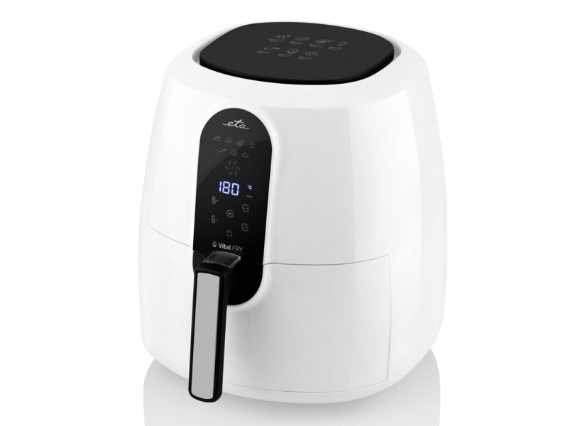 ETA Air Fryer ETA417290000 Vital Fry Power Heißluftfritteuse, ohne Fett, 1800 W, 5,2 L, Touch, Timer, antihaftbeschichtet, weiß