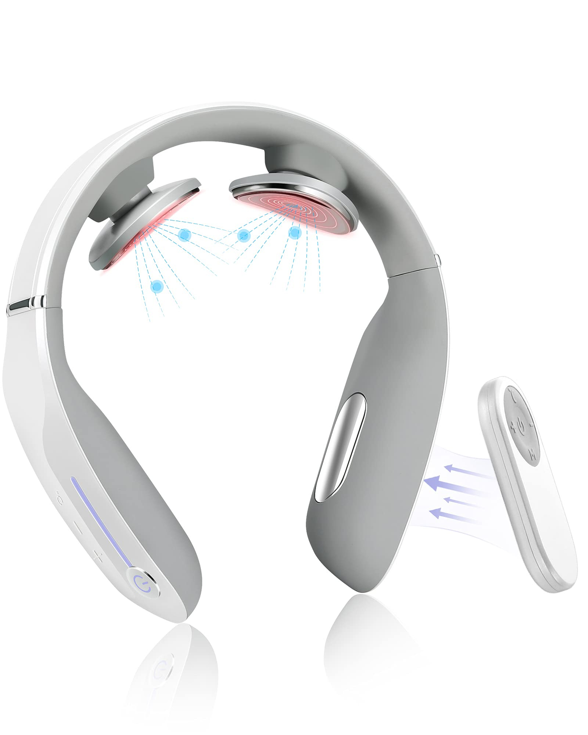 Naipo MGEP-307 Nackenmassagegerät mit Wärme, Kebor Intelligente Schnurloses Elektrische Pulse Massagegerät zur Nackenmassage Entspannung-5 Modi 15 Intensitätsstufen