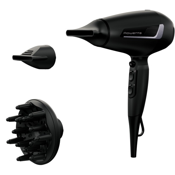 Rowenta CV8825F0 Power Style Haartrockner, 2100 Watt, 3 Heizstufen, 2 Gebläsestufen, Kaltstufe, AC-Motor, schwarz, grau