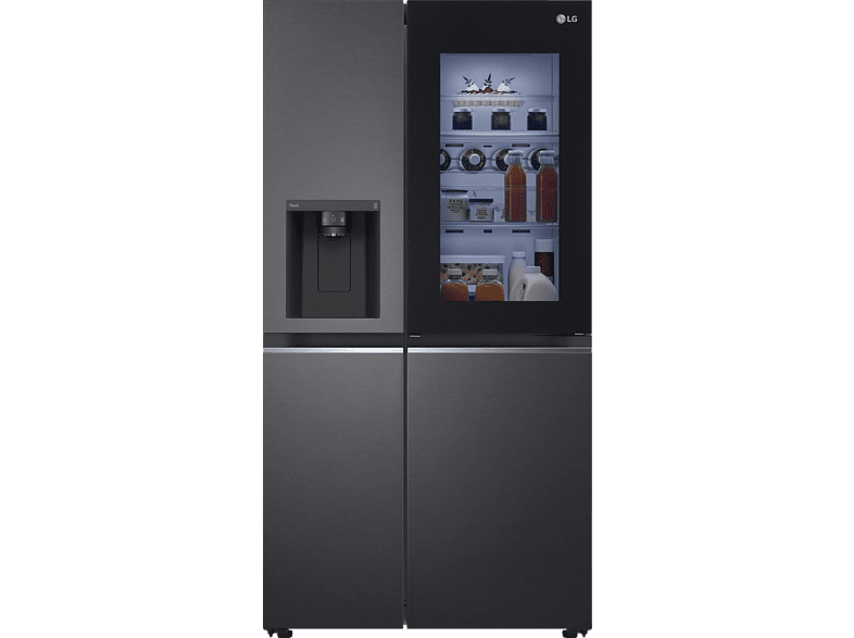 LG GSXV91MCLE GSX SidebySideKühlschrank, freistehend, matte black, Wasser und