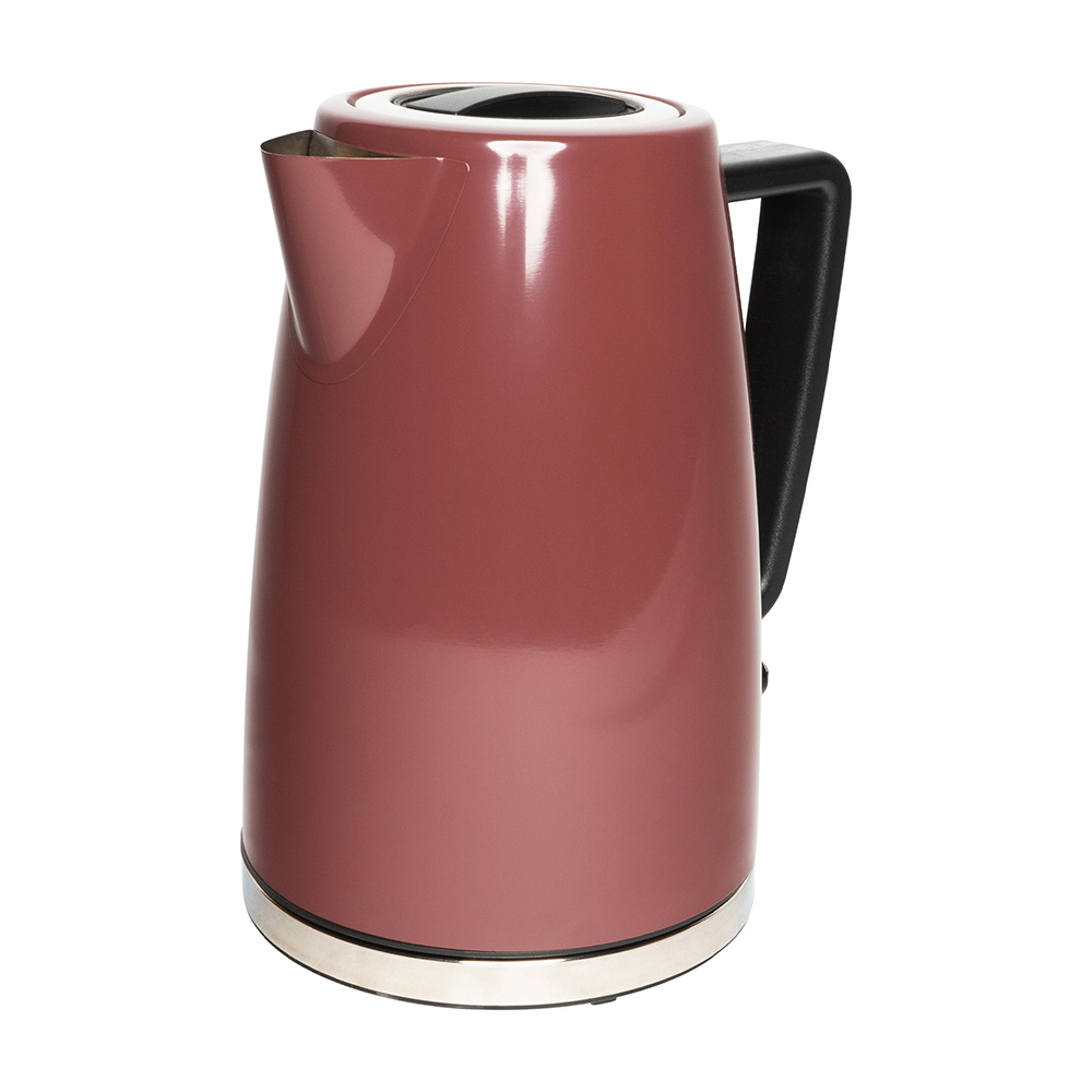 Michelino Edelstahl-Wasserkocher, 2200 Watt, 1,7 L, Füllstandanzeige, Überhitzungs- und Trockenauslaufschutz, in trendigem Retro-Look, boardeux