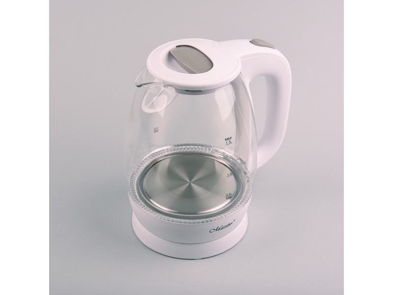 Feel-Maestro MR-063 Wasserkocher, 1,7 L, 2200 W, Wasserstandsanzeige, automatische Abschaltung, Anti-Kalk-Filter, Wasserstandsanzeige, weiß